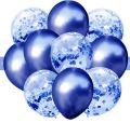 5 BLUE BALLOON AND 5 BLUE CONFETTI FILLED BALLOONS ( PACK OF 10 LATEX BALLOONS ). 