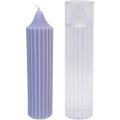 Pillar Candle Mold Cylinder Rib Plastic Candle Molds 6 Inch for Candle Making DIY Handmade Candles. 