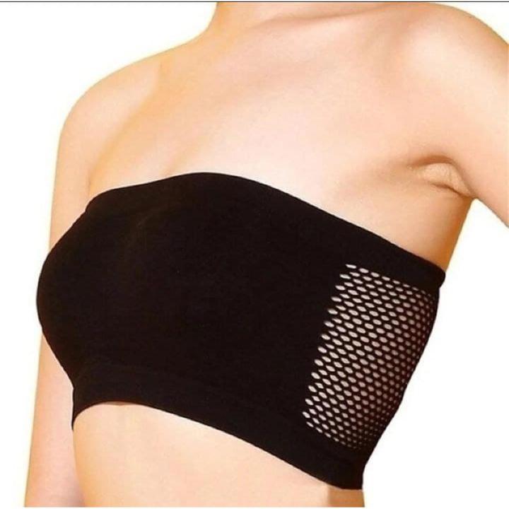 1Pc/ Strapless Top TUbe Bra Non-Padded Basic Stretch Layer Brazeer for Women Fashion with Breathable Comfy  - Ladies Comfortable Training Bras and Stretchable