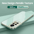 COROGI for Motorola Moto G22 Back Cover Luxury 6D Plating Square Frame Shiny Case Camera Lens Protection Soft Silicone Mobile Phone Cases. 