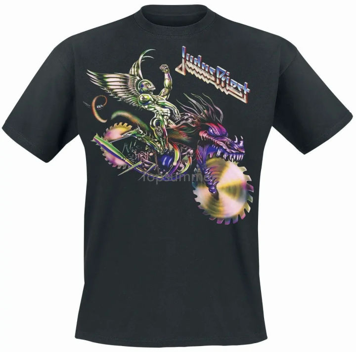 Judas Priest Painkiller Solo T-Shirt Black T Shirt Men Funny Tea Shirts Short Sleeve Print Tees Short Sleeve O-Neck