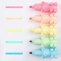 【HOT】 Kawaii 5 Colors Little Bear Fluorescent Marker Pen Set Highlighter Pens Painting Highlight Mark Cute Stationery School Supplies. 