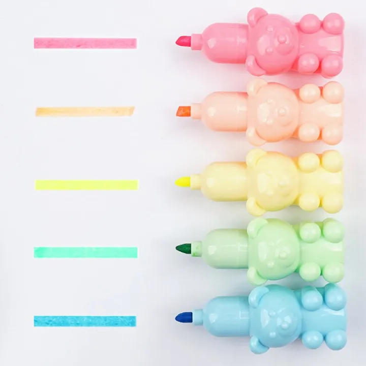 %E3%80%90HOT%E3%80%91%20Kawaii%205%20Colors%20Little%20Bear%20Fluorescent%20Marker%20Pen%20Set%20Highlighter%20Pens%20Painting%20Highlight%20Mark%20Cute%20Stationery%20School%20Supplies%20-%20Image%205