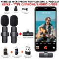 Wireless Microphone for iOS, Android, USB High-Quality K8/K9 for Vlogging Podcasts & Interviews. 