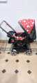 2 in 1 Handle 8 Big Wheels Pram For Kids With Food Tray Suitable For Newborn to 5 years Multicolors. 
