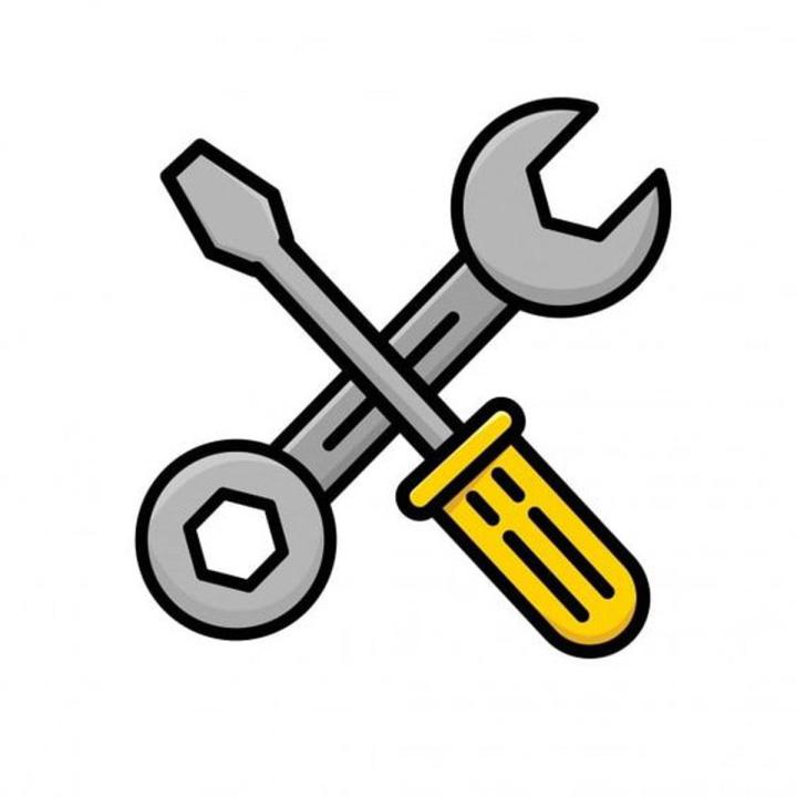 Tools Icon Sticker Wrench and Screwdriver Repair Sticker Maintenance & Settings Symbol Decal laptop & mobile back cover sticker Handyman Tool Illustration Sticker 3inchx3inch sticker size