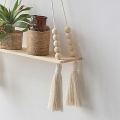 Macrame Wall Hanging Strong Bearing Floating Shelf Woven Tapestry. 