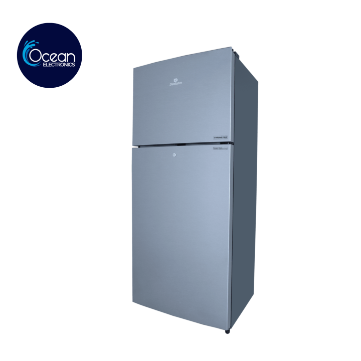 DAWLANCE 10 CUBIC FEET REFRIGERATOR  9160LF CHROME PRO HAIRLINE SILVER DOUBLE DOOR INVERTER, small size WITH 12 YEARS WARRANTY