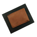 Small Size Camel Color Leather Wallet. 