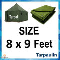 Ready To Hang Tarpaulin Tarpal & Trap, Heavy Duty Tarpal Tarpaulin Trap Shed For Garden Lawn Green House Parking Canopy Tent Material Machine Storage Car Truck Roof & Construction Site, Green Canvas Tarpal For Sun Protection. 