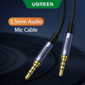 UGREEN 3.5mm to 3.5mm Stereo Audio Cable 4 Pole TRRS 4-Conductor Auxiliary Male to Male Jack HiFi Support Aux Cable for Speaker, TV, Headset, Microphone, Computer, TV. 
