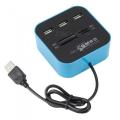 Multi USB Hub 3 Ports + Card Reader 2.0 Hub Combo High Speed USB Splitter All In One USB Adapter For SD/TF/MMC/M2/MS/MS. 