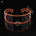 LED Visor Glasses Cybergoth Goggles Cosplay Party Eyewear Orange. 