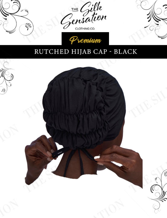 The Silk Sensation - Plain Ruched Elastic Design Hijab Cap For Girls/Women | Ruched Elastic Hijab Cap | Underscarves
