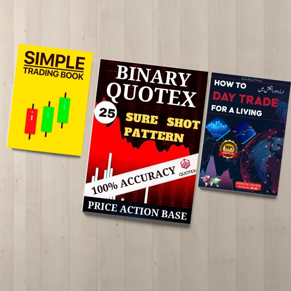 Pack Of 3 Trading Book - Binary Quotex 25 Sure Shot Pattern In English -  Simple Trading Book -