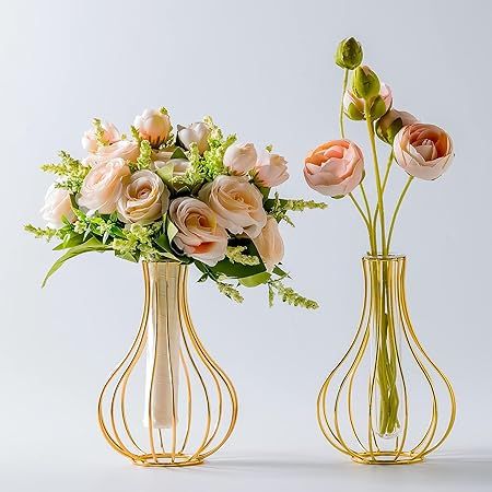 Gold Decor Vase,Flower Vase Glass Test Tube