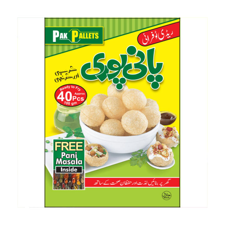 Pani Puri, Ready to fry Pani Puri, Spicy Gol Gappay, Homemade pani puris, Gol gappay with free pani masala, single box has almost 40 pallets