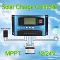 Solar Charger Controller, 40/50/60/100A PWM Solar Panel Battery Intelligent Regulator Charge Controller 12V/24V with Dual USB Port and LCD Display All Amp Controller Available 10A 20A 30A 40A 50A 60A 70A 80A 90A 100A SoLar Panels Controller. 