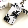 Jizetin for iPhone 12 Pro Back Cover Coconut Forest By The Sea Luxury Slim Hard Crashproof Mobile Phone Case For Boys Girls. 