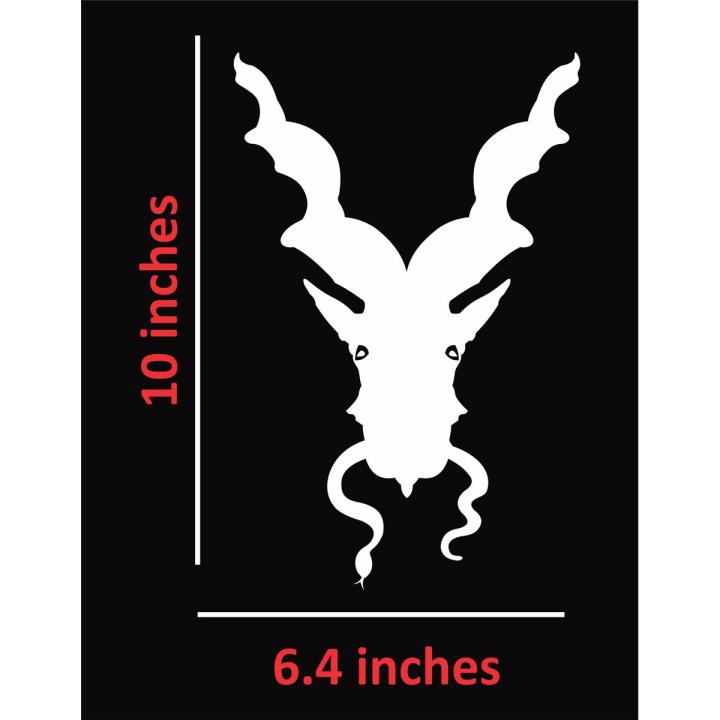 Markhor with Snake (White Sticker), Markhoor Car Sticker, Mar Khoor Car Sticker,  Car Accessories, Stickers for Car, Car Modification, Car Decoration