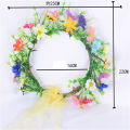 Flower Crown Hair Band Wedding Floral Headband Garland Ribbon Girl Hair Accessories Artificial Silk Flower Wreath Bride Women. 