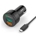 AU-KEY CC-T1 Qualcomm Quick Charge 2.0 30W 2 Port USB Car Charger. 