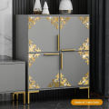 4pcs Acrylic 3D Mirror Sticker Wallsticker Self-adhesive Mirror Gold Sticker Cabinet Corner Decor Sticker Furniture Decoration. 