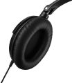 Saxhorn Active Noise Cancelling Over-ear Headphones with Inline Microphone and Carrying Case, Lightweight Travel Headset, Black, Wired. 