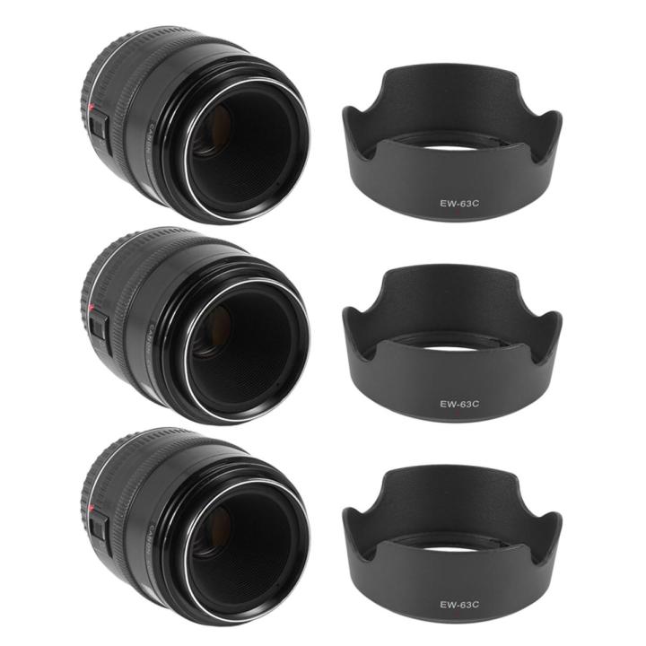 3X Lens Hood Camera Lens Hood EW-63C EW63C for Canon EF-S 18-55mm F / 3.5-5.6 IS STM