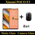 Xiaomi Poco F3 Ceramic Matte Glass Film Protector Un-Breakable Anti-shock Anti-Glare Anti-Finger Tempered Screen Protector Fiber sheet Anti-Glare Born For PUBG + Back Camera Lens Glass For Xiaomi Poco F3- Transparent. 
