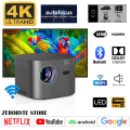 F18 Android Projector 550 ANSI Lumens Auto Focus 4K Ultra HD native 1920X1080P  Dual Wifi6 BT Home Theater outdoor Smart Projector better than HY350. 