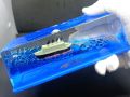 Wave Cruise Ship Decoration Unsinkable Titanic Model in a Clear Motion Bottle for Stress Relief, Office or Home, Gift & Paperweight - Soothing Blue Liquid with Floating Ship Design. 