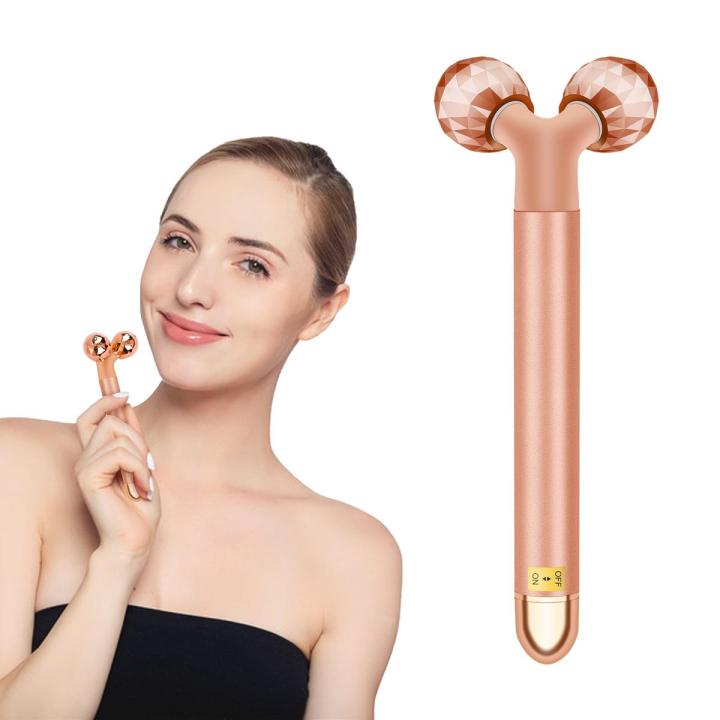 Golden Energy Beauty Bar Facial Massager Vibrating Facial Jade Roller Massage Roller Face Lifting Anti Aging Tighten Skin Care