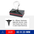 Pre-ink stamp for Doctors , Teachers with crystal Handle. Stamp Imprint area : 63mm x 23mm with 5 colors option. 