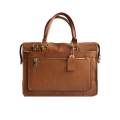 Leather Laptop Bags – 100% Genuine Cowhide Office Briefcase for Men & Women | Stylish Laptop Shoulder Bag with Multiple Compartments – Brown. 