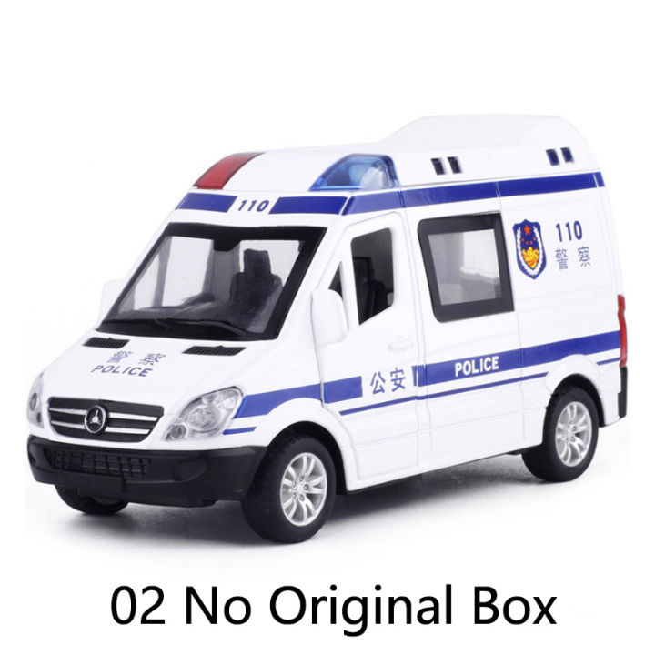 1/32 Alloy Diecast Car Model Ambulance Police Car Fire Engine Auto Model Metal Body Pull Back 5 Doors Open Vehicle Children Toys