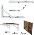 12" ,14," 18"  Inches White Folding Wall Mount Brackets - Space-Saving, Heavy-Duty Shelving Storage Rack Solution - Multipurpose. 