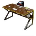 Modern K-Shape Computer Laptop Study table, Gaming Table, Office Desk with Storage Bookshelf, Laptop Writing table Workstation with Metal frame. 