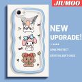 JIUMOO For OPPO F7 Case Cartoon My Melody And kuromi Lovely Cream Wave Border Shockproof Phone Cases Creative Transparent Casing. 