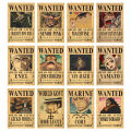 Anime Poster Clear Printing Dorm One Piece Wanted Luffy Wall Art Poster. 