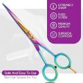 CANDURE Hairdressing Barber Thinning Hair Scissor for Professional Hairdressers Barbers Stainless Steel Hair Cloth Cutting -Silver Black 6 inch & MultiColored 6.5 inch- Salon Tailors Crafting Men Women Children Beauty Export Best Quality Home Use 6” 6.5”. 