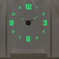 Night Light Wall Clock, Glow in The Dark Wooden Wall Clock, Silent Battery Operated Luminous Wall Clock for Bedroom, Living Room, Kitchen. 