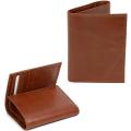 Genuine Leather 3 Fold Brown Wallet For Unisex. 