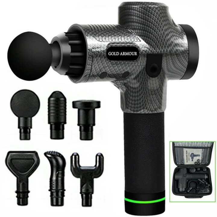 MDHL 7 IN 1 Rechargeable Massage Gun, Muscle Therapy Gun, Electric Massager Gun, Muscle Massager, 30 Adjustable Speeds Muscle Therapy Gun, Hand Held Body Deep Muscle Massager, 7 Types of Massage Heads, Quiet & Comfortable Muscle Soreness Relieves Color:GS