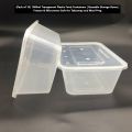 (Pack of 10) 1000ml Transparent Plastic Food Containers | Reusable Storage Boxes | Freezer & Microwave Safe for Takeaway and Meal Prep. 