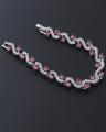 Luxury Silver Crystal Bracelet Rhinestone Charm Women Jewelry  - Pink Cib01. 
