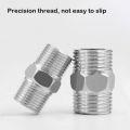 Thread Adapter 201 Stainless Double Male Thread Connecter Thickened Multiple Specifications Stainless Steel Hex Nipple Pipe Fitting Connector Water Oil Air. 