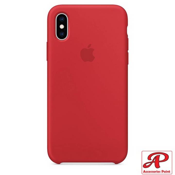 Original Iphone X Silicone Cover Soft-Touch Finish Back Protective Case For iPhone Xs  Red