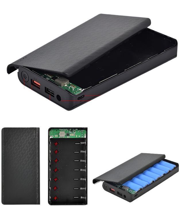 5V 9V 12V DC Output Dual USB Output 7x18650 Battery Case Power Bank case