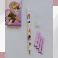 Anime fiction Characters Fountain Ink Pen Jumping Pen Calligraphy Pen Demon Slayer ,  Ancient Castle ,  Lina Bell ,  Holiday , Anna Dialy , Magic Fashion  , D gray Character Ink Pen With FREE 5 ink cartridges Refills and Pen Moisturizer ink Sponch. 